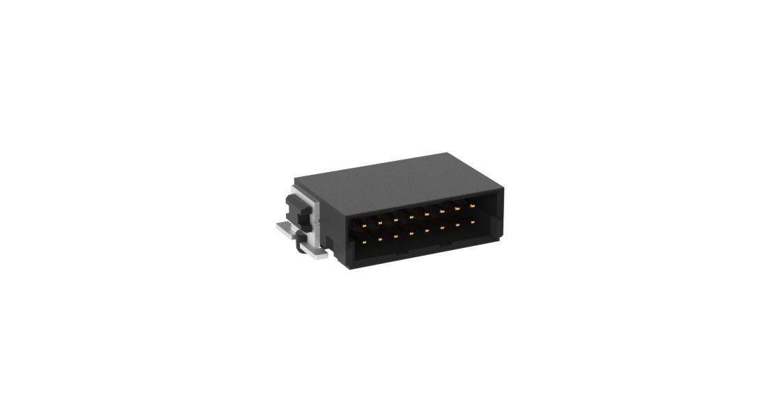 ERNI SMC Series Right Angle Surface PCB Header, 16 Contact(s), 1.27 mm Pitch, 2 Row, Shrouded