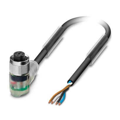 Phoenix Contact Free Cable End to Female Angled Socket M12 Sensor Actuator Cable, 10 m