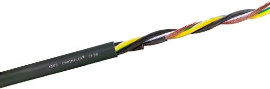 Igus chainflex CF30 Power Cable, 5 Cores, 2.5 mm², Unscreened, 25m, Black PVC Sheath, 13 AWG