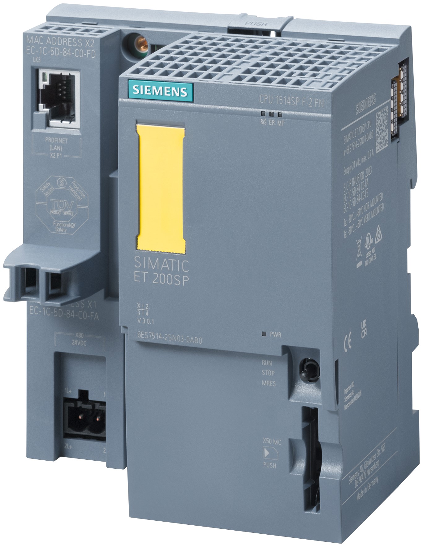 Siemens SIMATIC ET 200SP Series PLC CPU, 20-Input20 Outputs