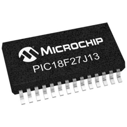 Microchip PIC18F27J13-I/SS, 8 bit PIC, PIC18F27J13 Microcontroller, 48 MHz, 128kB FLASH, 28-Pin SSOP