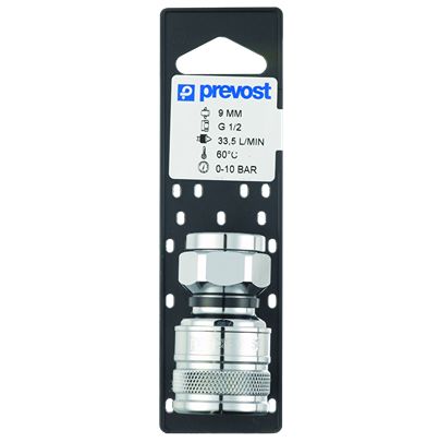 PREVOST Female Pneumatic Quick Connect Coupling, G 1/2 Female Female Thread