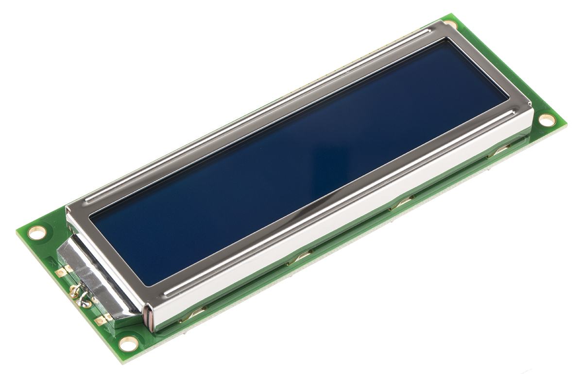 Displaytech 162F-CC-BC-3LP Alphanumeric LCD Display, White on Blue, 2 Rows by 16 Characters, Transflective
