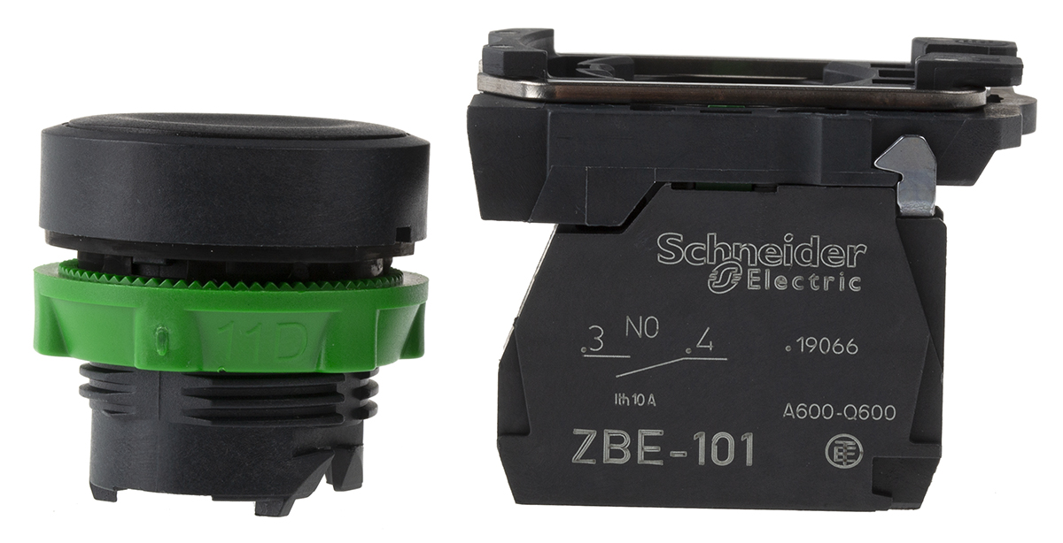 xb5aa21 Schneider Electric Harmony XB5 Black Push Button NO Spring Return