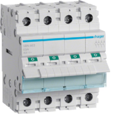 Hager SBN Series Modular Switch, On-Off, DIN Rail, NC/NO, 440V, IP20