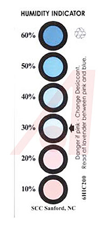 SCS Blue, Black Blotting Paper Impregnated with Cobaltous Chloride ESD Label Humidity Indicator Text 120.65 mm x 39.62