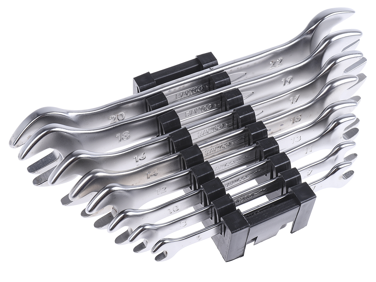 Bahco 8-Piece Spanner Set, 6 x 7 To 20 x 22 mm, Vanadium Extra Steel