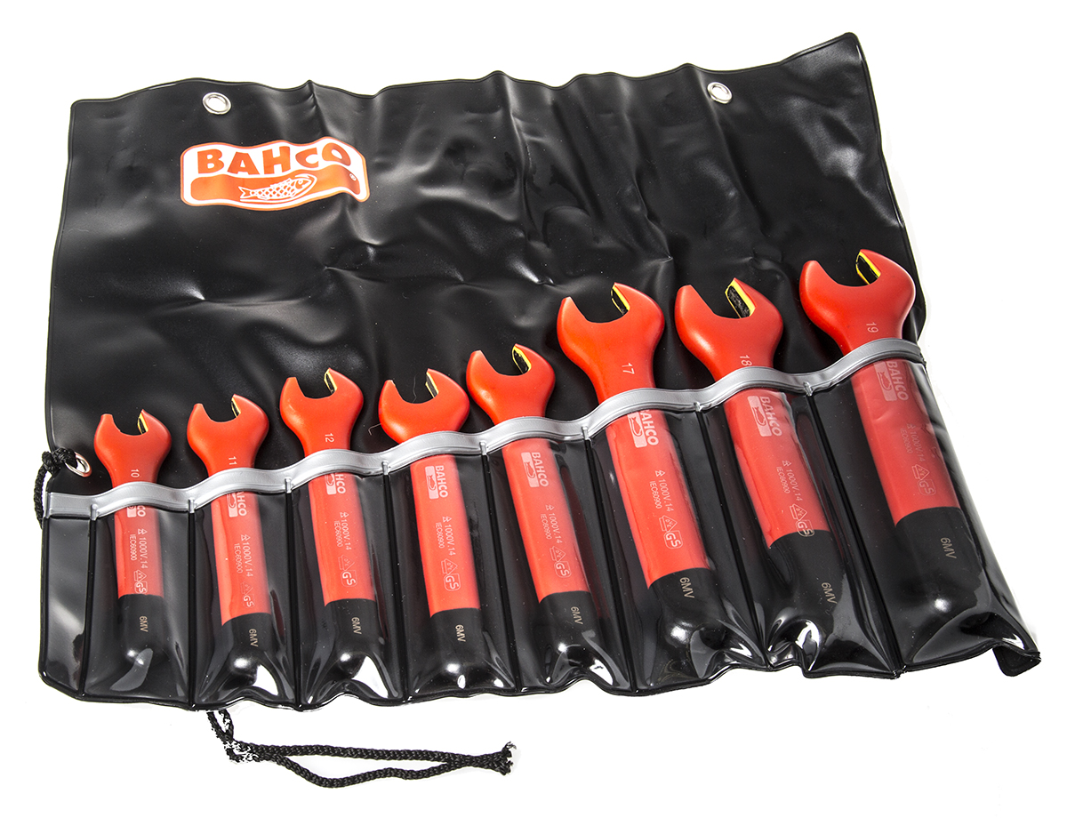 Bahco 8-Piece Spanner Set, 10 to 19 mm, Chrome Vanadium Steel VDE/1000V Approved