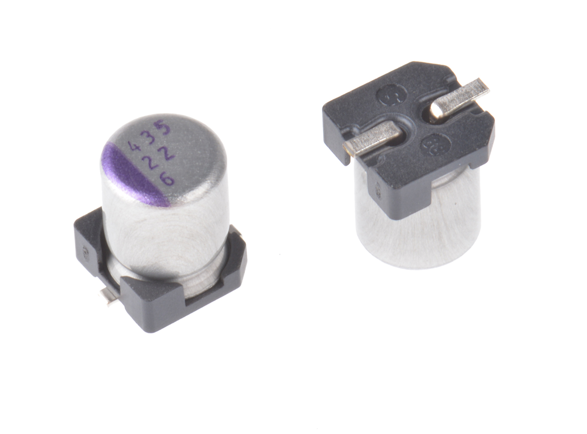 Panasonic 22 μF Surface Mount Polymer Capacitor, 6.3V dc