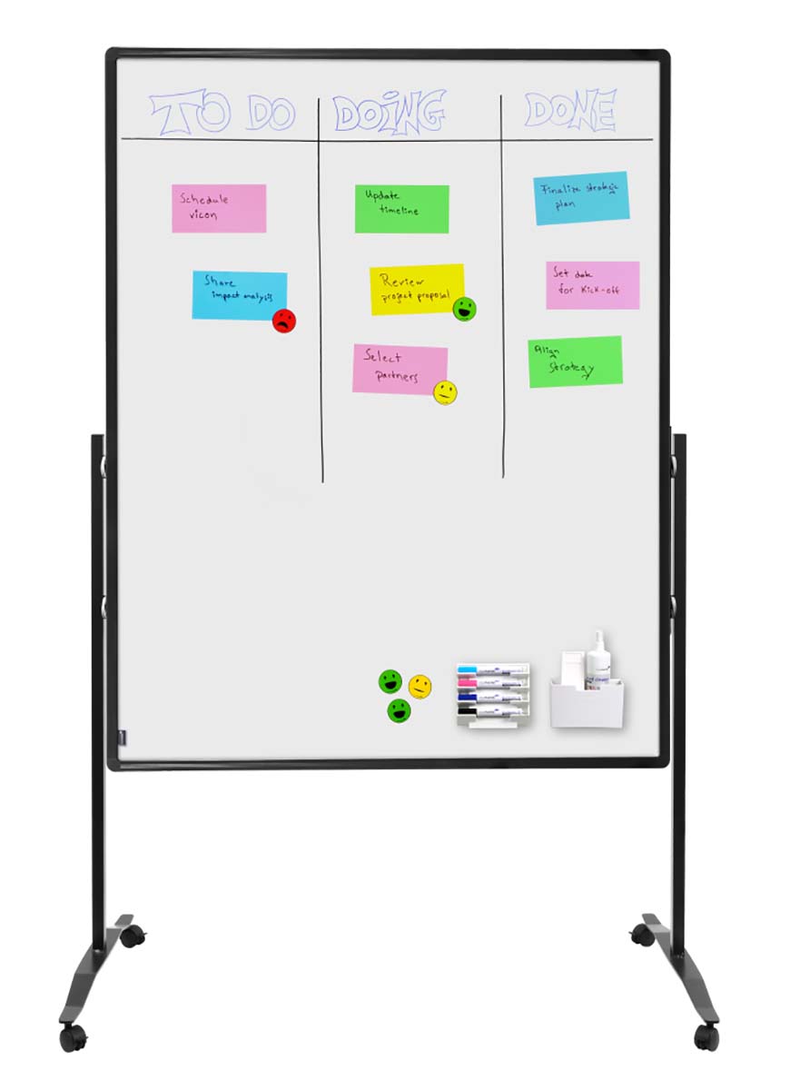 Legamaster Wheeled White Office Divider, 2.26 m Height, 1.2m Width