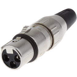 Deltron Cable XLR Connector, Straight, 50V Female, 5 Way, Silver Plating