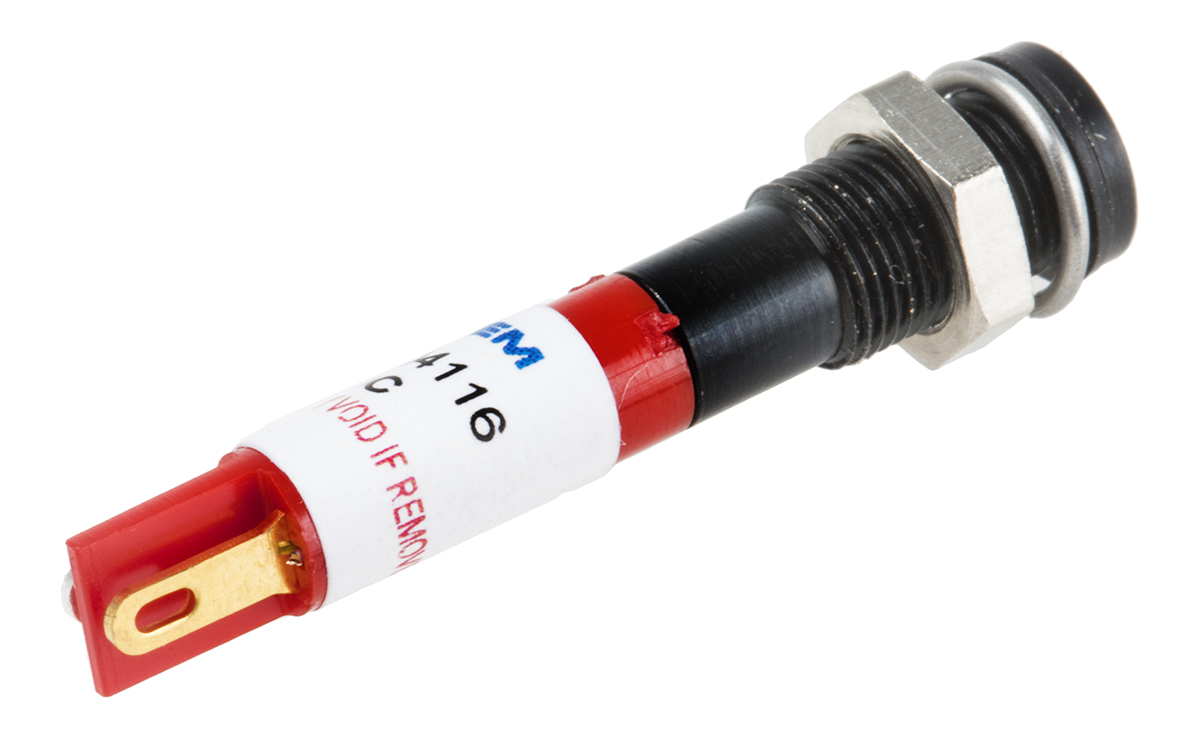 700-1625 RS PRO Red Panel Mount Indicator, 24V dc, Solder Tab Termination, IP67