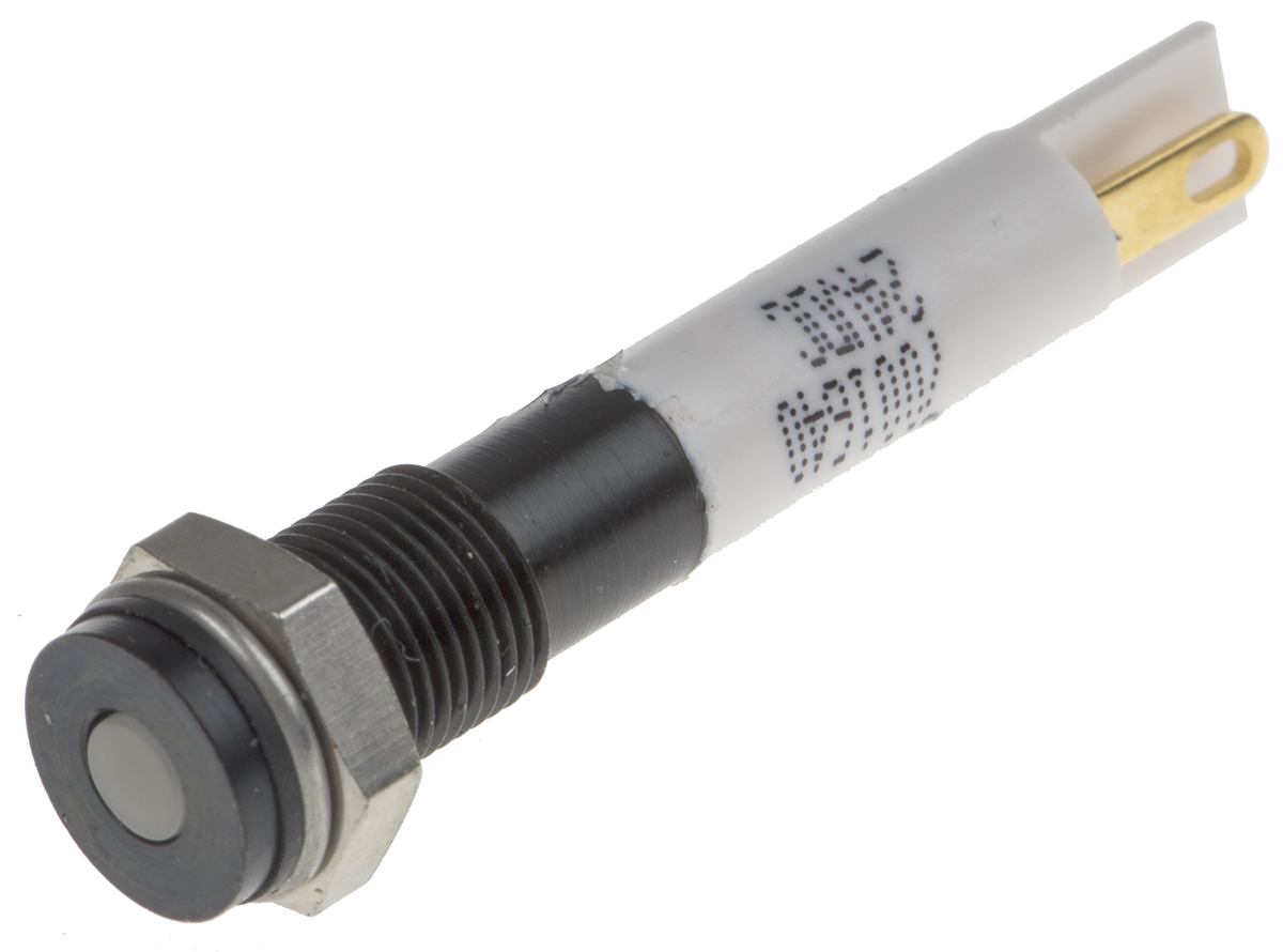RS PRO White Panel Mount Indicator, 24V dc, Solder Tab Termination, IP67