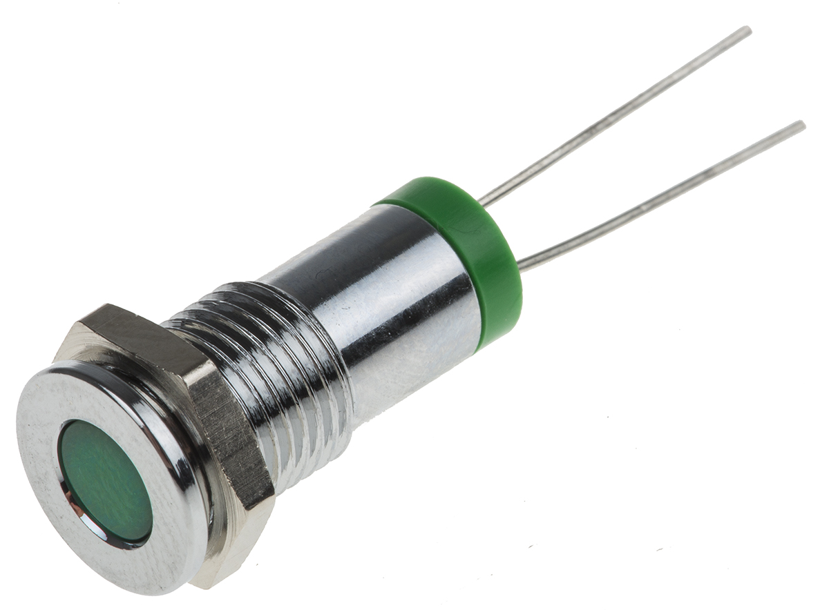 RS PRO Green Panel Mount Indicator, 2V dc, IP67