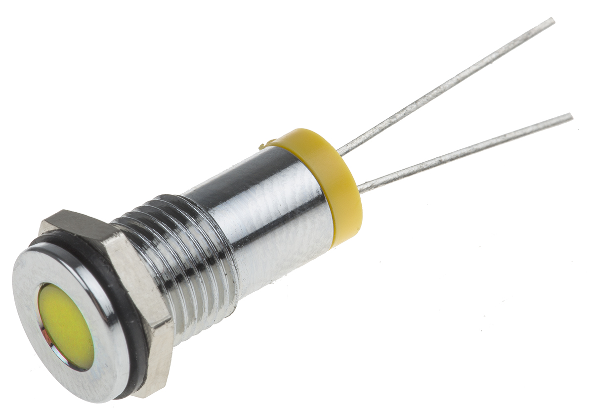 RS PRO Yellow Panel Mount Indicator, 2V dc, IP67