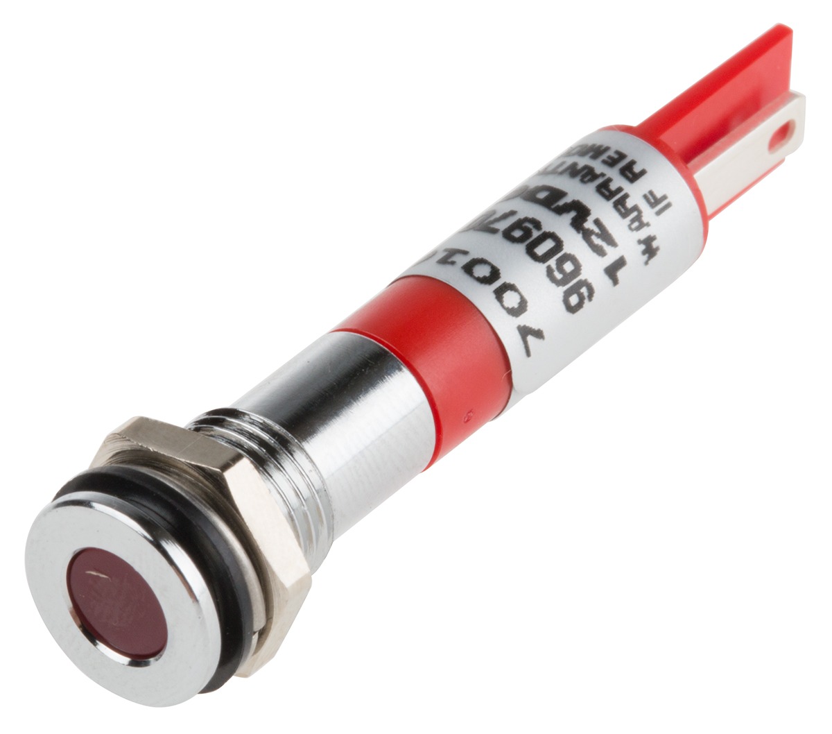 RS PRO Red Panel Mount Indicator, 12V dc, Solder Tab Termination, IP67