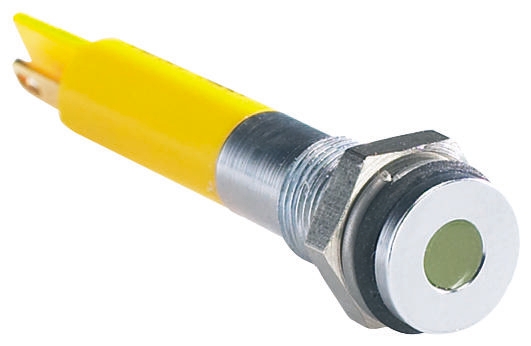 RS PRO Yellow Panel Mount Indicator, 12V dc, Solder Tab Termination, IP67