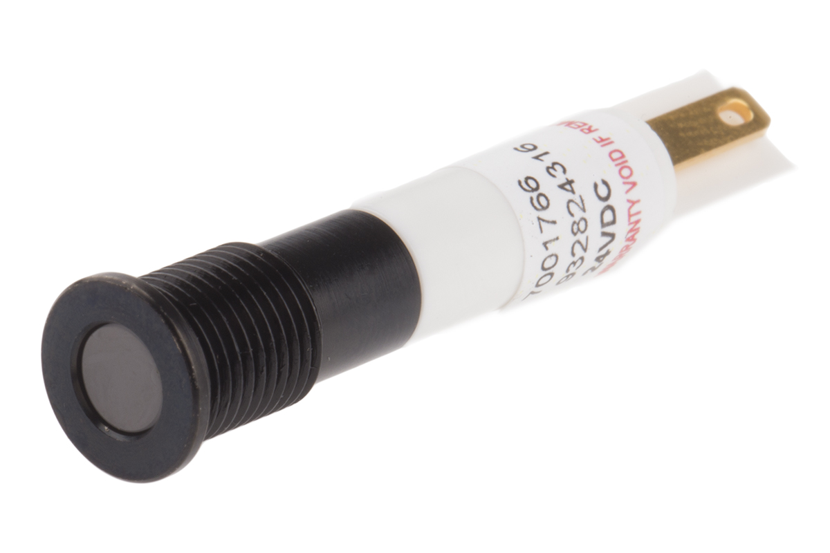 RS PRO White Panel Mount Indicator, 24V dc, Solder Tab Termination, IP67