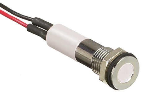 RS PRO White Panel Mount Indicator, 2V dc, Lead Wire Termination, IP67