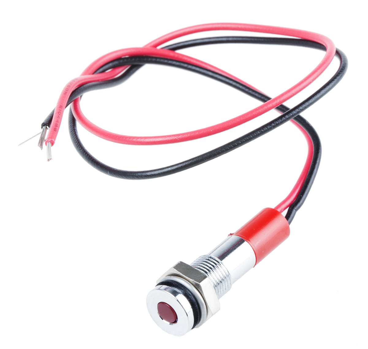 RS PRO Red Panel Mount Indicator, 12V dc, Lead Wire Termination, IP67