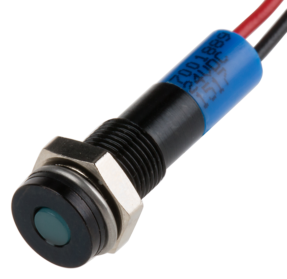 RS PRO Blue Panel Mount Indicator, 24V dc, Lead Wire Termination, IP67