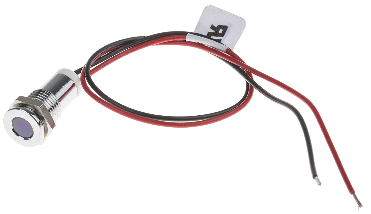 RS PRO White Panel Mount Indicator, 2V dc, Lead Wire Termination, IP67