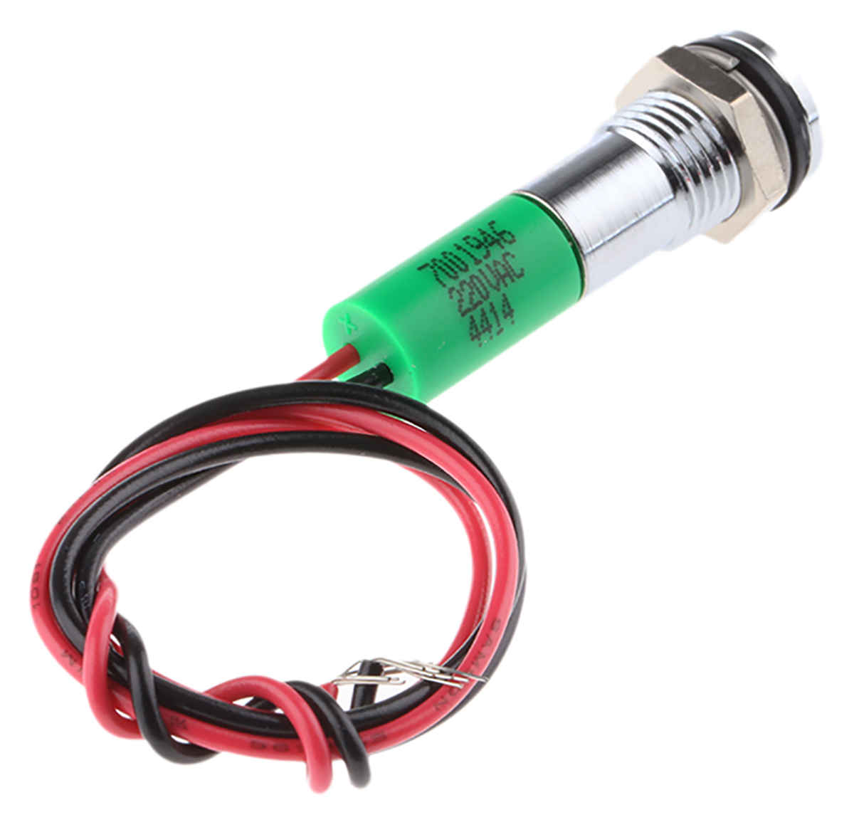 700-1946 RS PRO Green Panel Mount Indicator, 220V ac, Lead Wire Termination, IP67