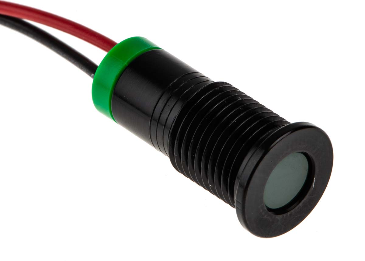 700-1962 RS PRO Green Panel Mount Indicator, 2V dc, Lead Wire Termination, IP67
