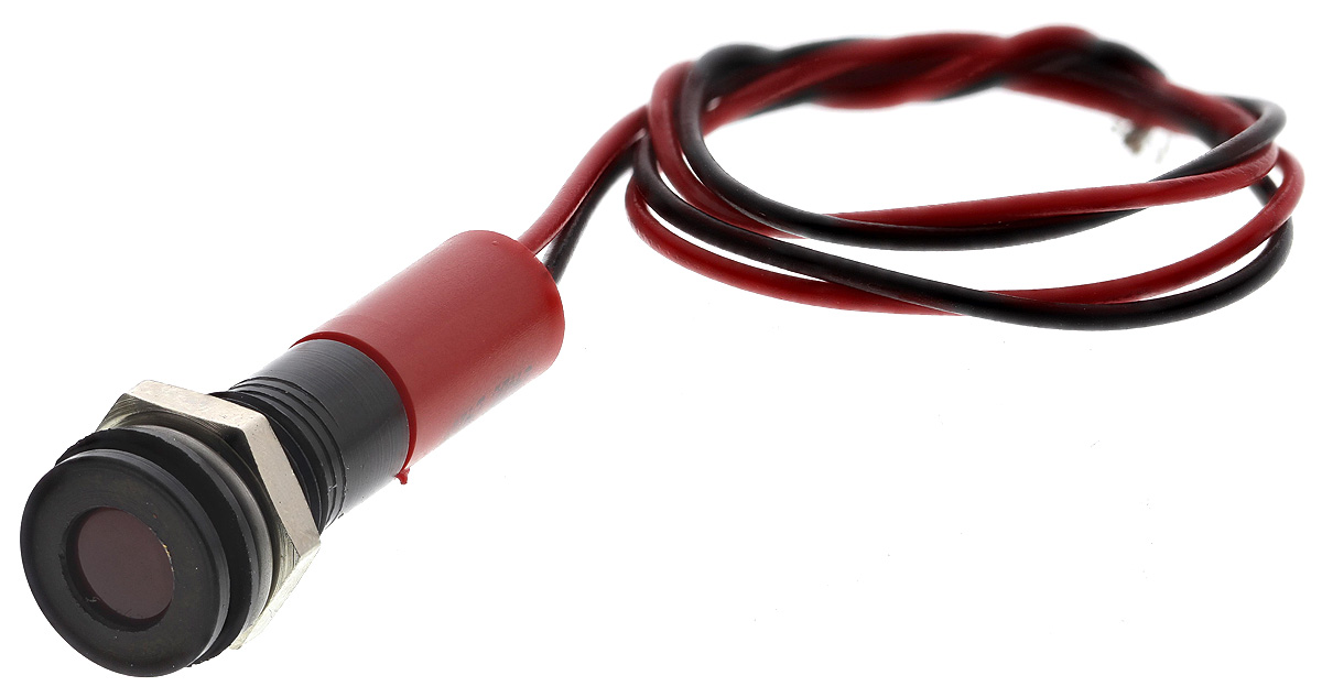 RS PRO Red Panel Mount Indicator, 24V dc, Lead Wire Termination, IP67