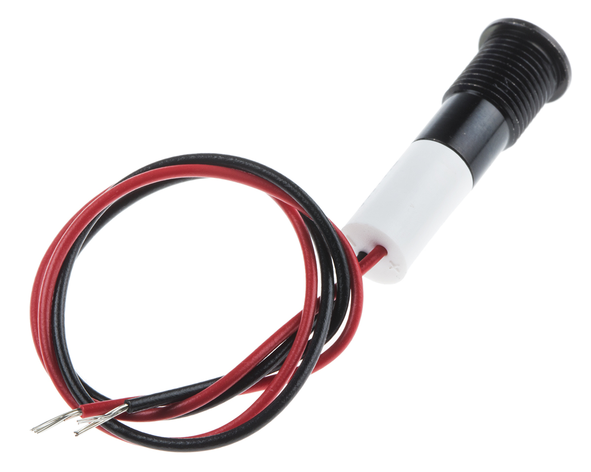 700-1996 RS PRO White Panel Mount Indicator, 12V dc, Lead Wire Termination, IP67
