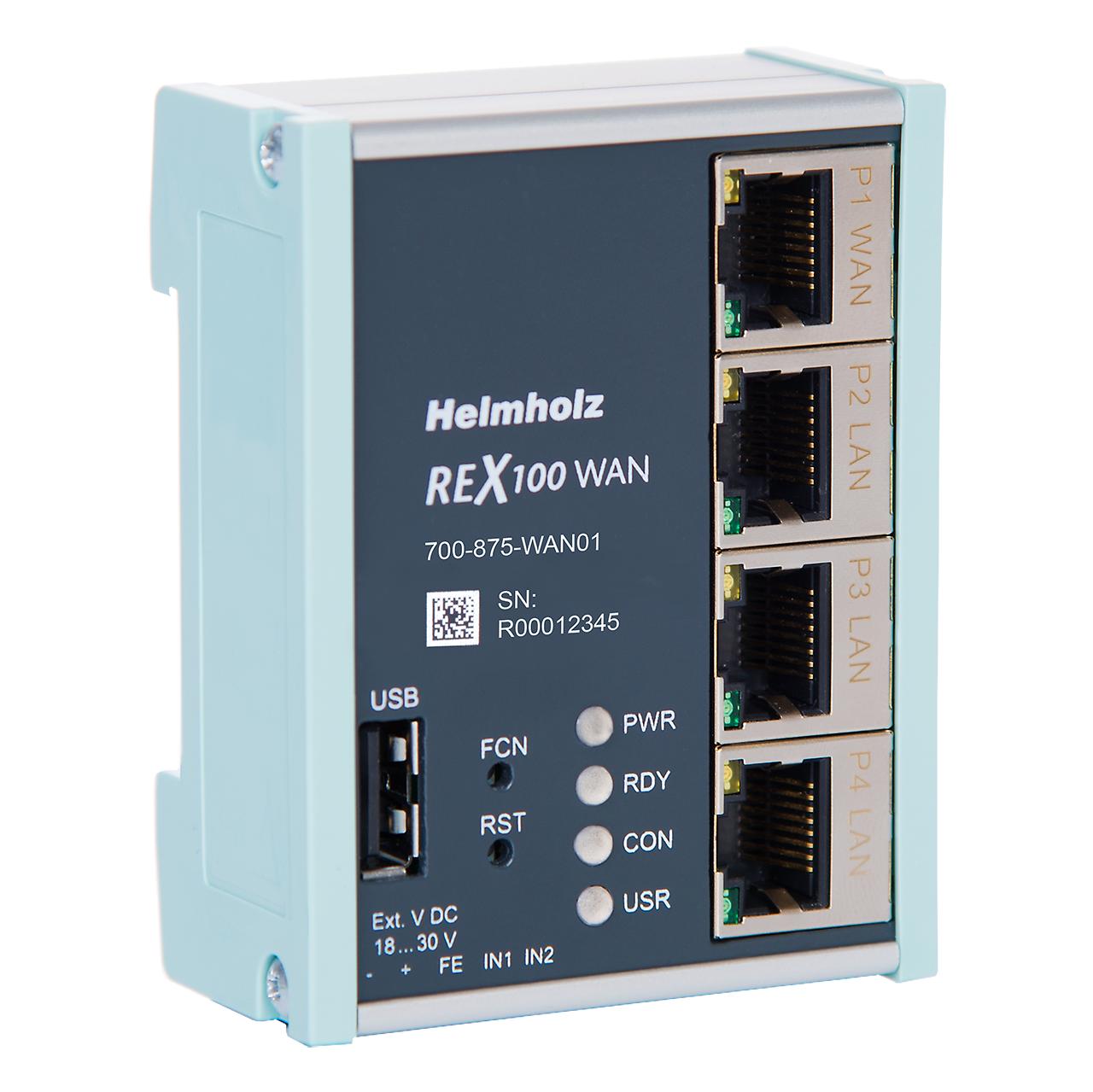 Helmholz GmbH & Co. KG REX 100 WAN REX 100 WAN, 5 Port 100 Base-T, RJ45 Socket, 10 Base-T