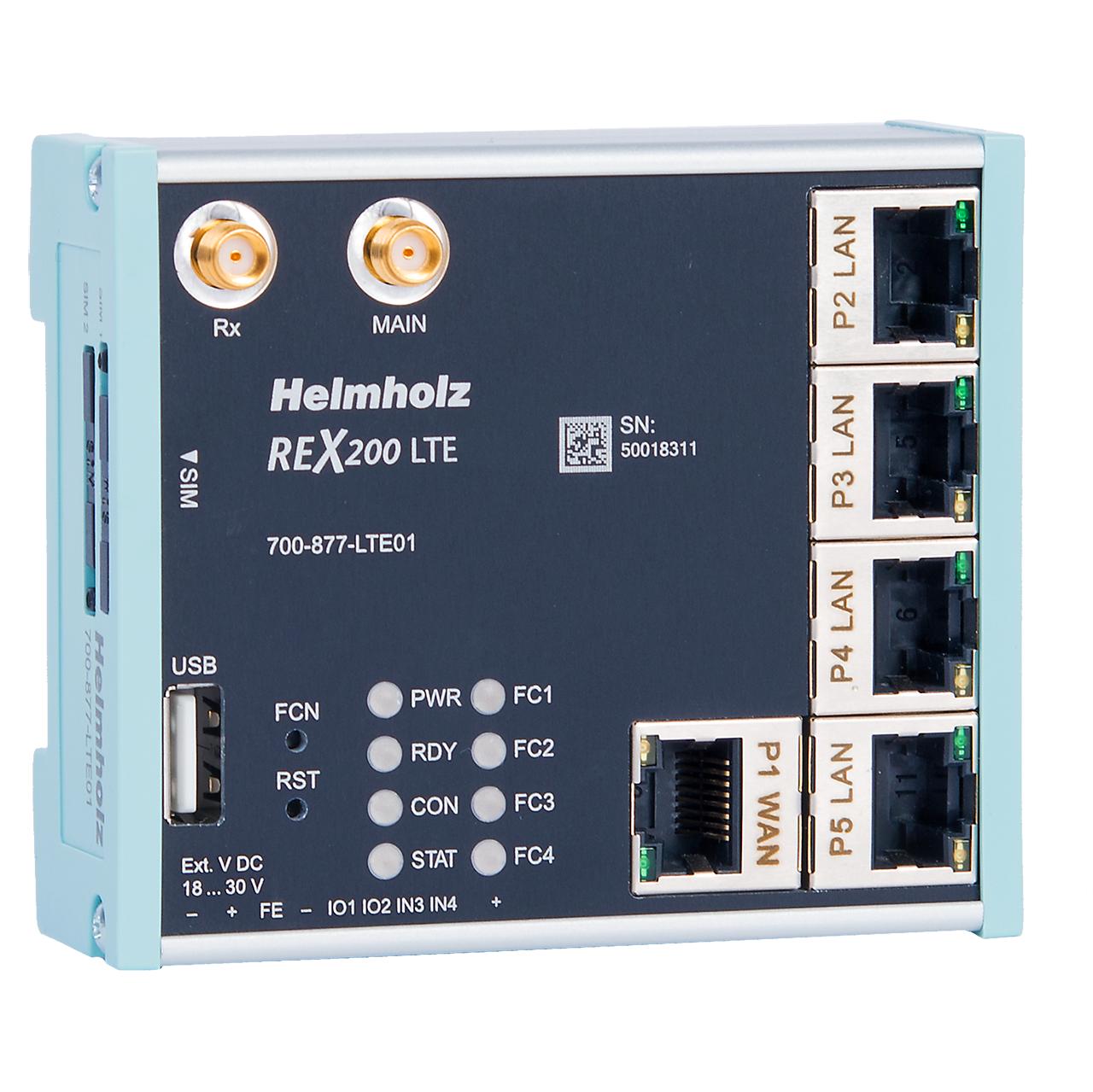 Helmholz GmbH & Co. KG REX 100 LTE REX 100 LTE, 7 Port 10 Base-T, RJ45 Socket, 100 Base-T