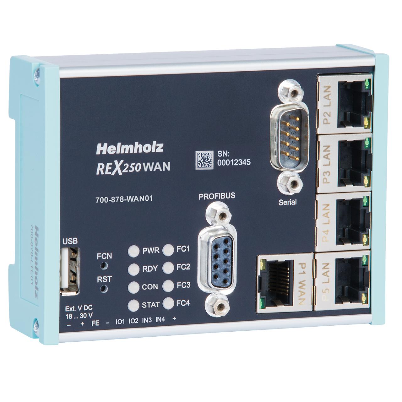 Helmholz GmbH & Co. KG REX 100 WAN REX 100 WAN, 5 Port 10 Base-T, RJ45 Socket, 100 Base-T