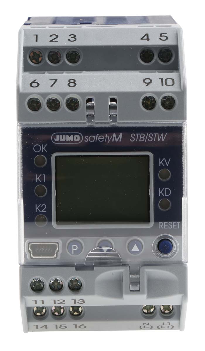 Jumo STB/STW DIN Rail Temperature Limiter 2 Input, 2 Output 2 Relay 240V ac On-Off