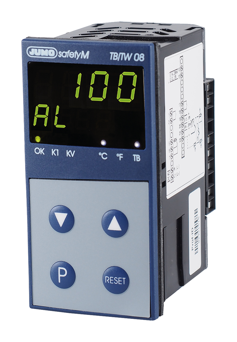 7011708-0153-1001-23005 Jumo safetyM TB/TW 08 Panel Temperature Limiter 2 Input, 2 Output Relay 240V On-Off