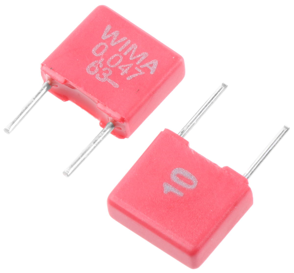 WIMA MKS2 Polyester Film Capacitor, 40 V ac, 63 V dc, ±10%, 47nF, Through Hole