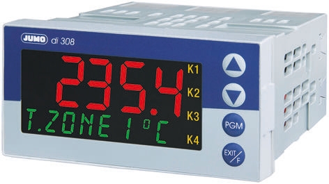 Jumo di 308 LCD Multi-Function Panel Meters for Current, Pressure, Voltage, Temperature,  48 mm  x 96 mm