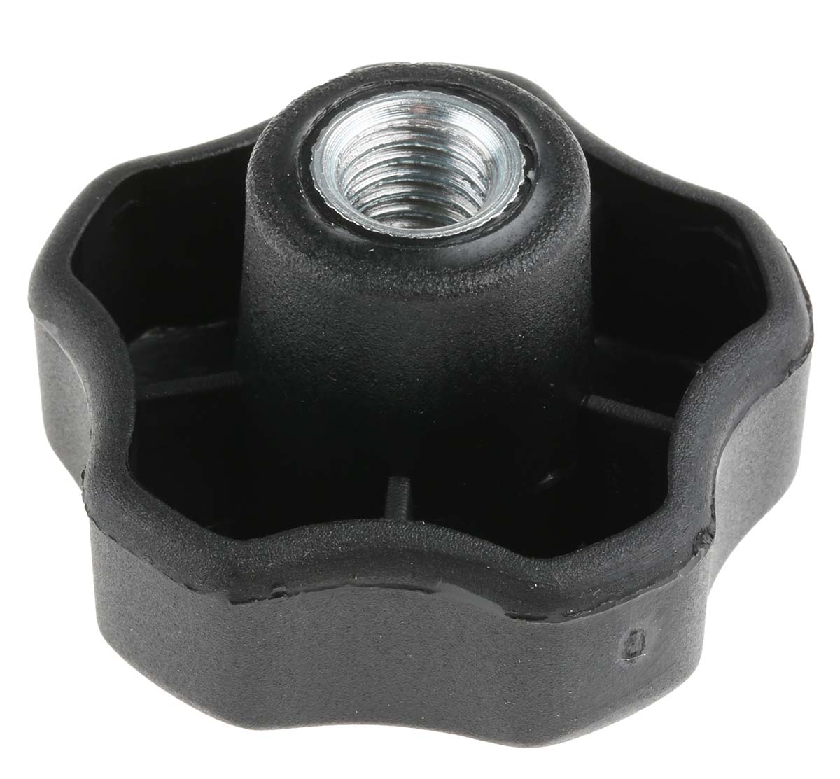 RS PRO Black Polypropylene Multiple Lobes Clamping Knob, M10, Threaded Through Hole