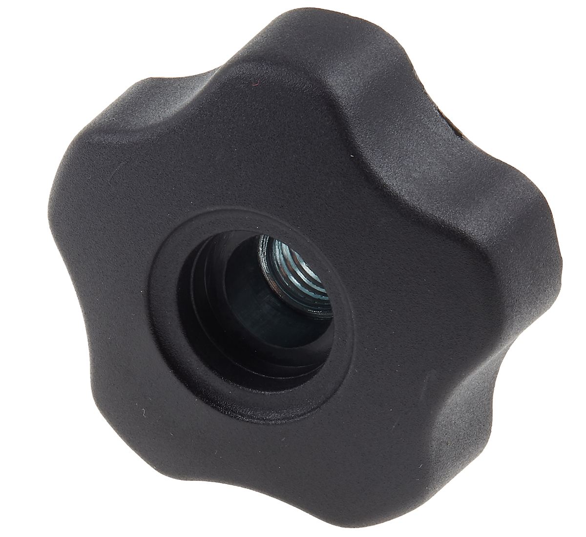 RS PRO Black Polypropylene Multiple Lobes Clamping Knob, M12, Threaded Through Hole