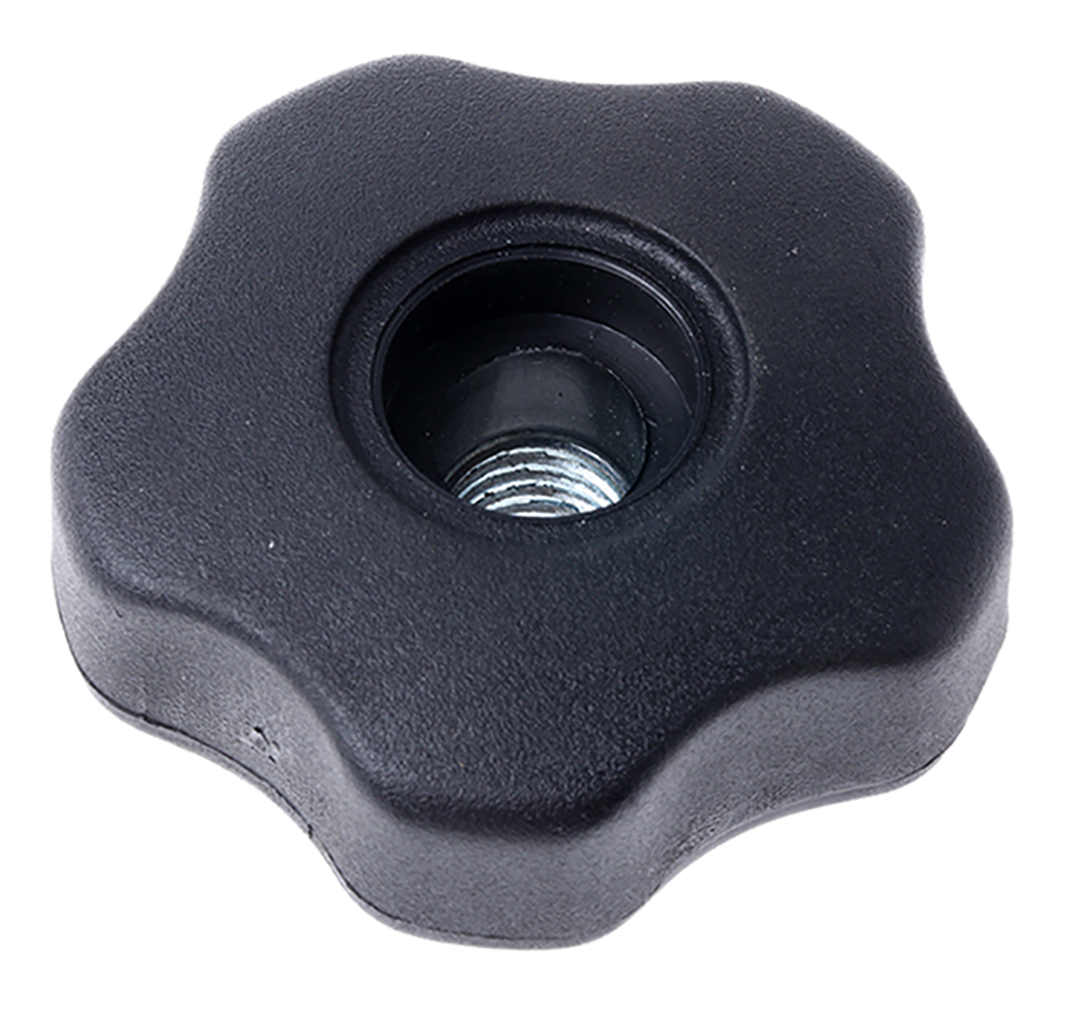 702-7623 RS PRO Black Polypropylene Multiple Lobes Clamping Knob, M12, Threaded Through Hole