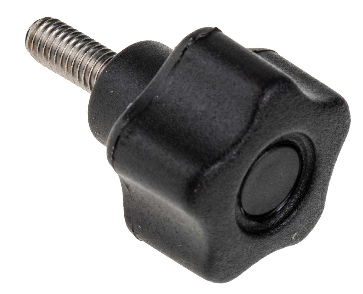 702-7627 RS PRO Black Polypropylene Multiple Lobes Clamping Knob, M6, Threaded Stud