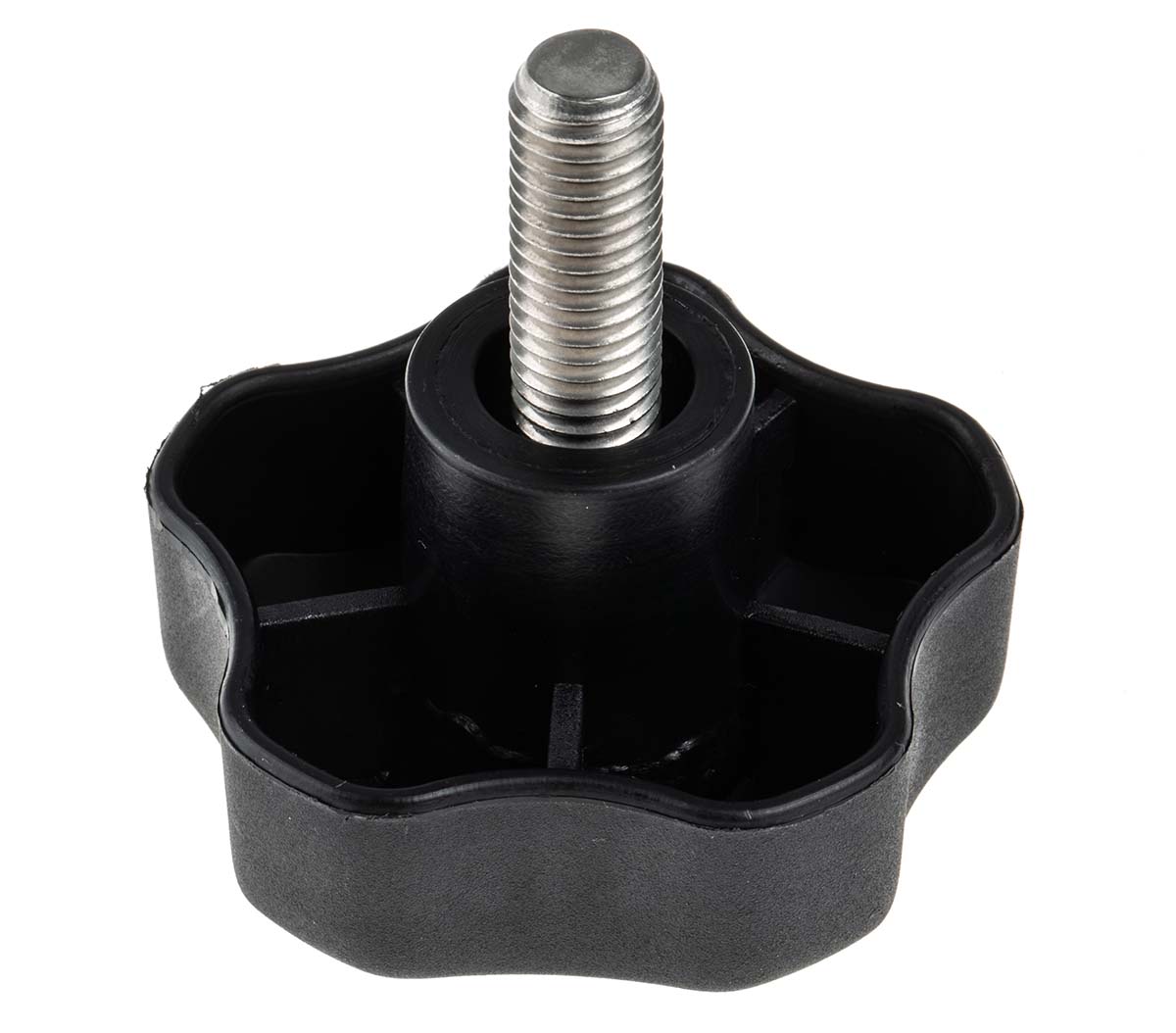 702-7649 RS PRO Black Multiple Lobes Clamping Knob, M10, Threaded Stud
