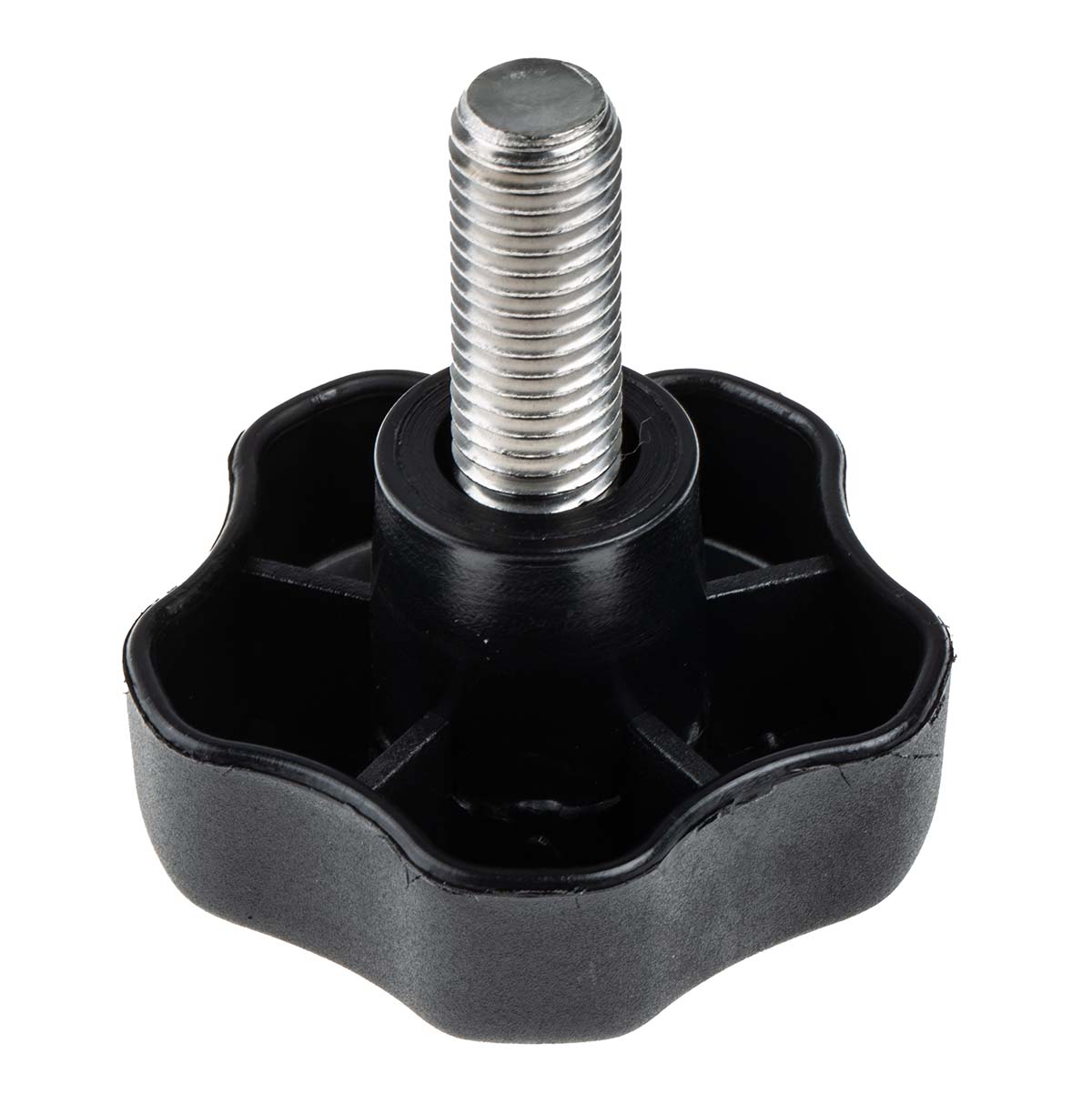 702-7658 RS PRO Black Polypropylene Multiple Lobes Clamping Knob, M12, Threaded Stud