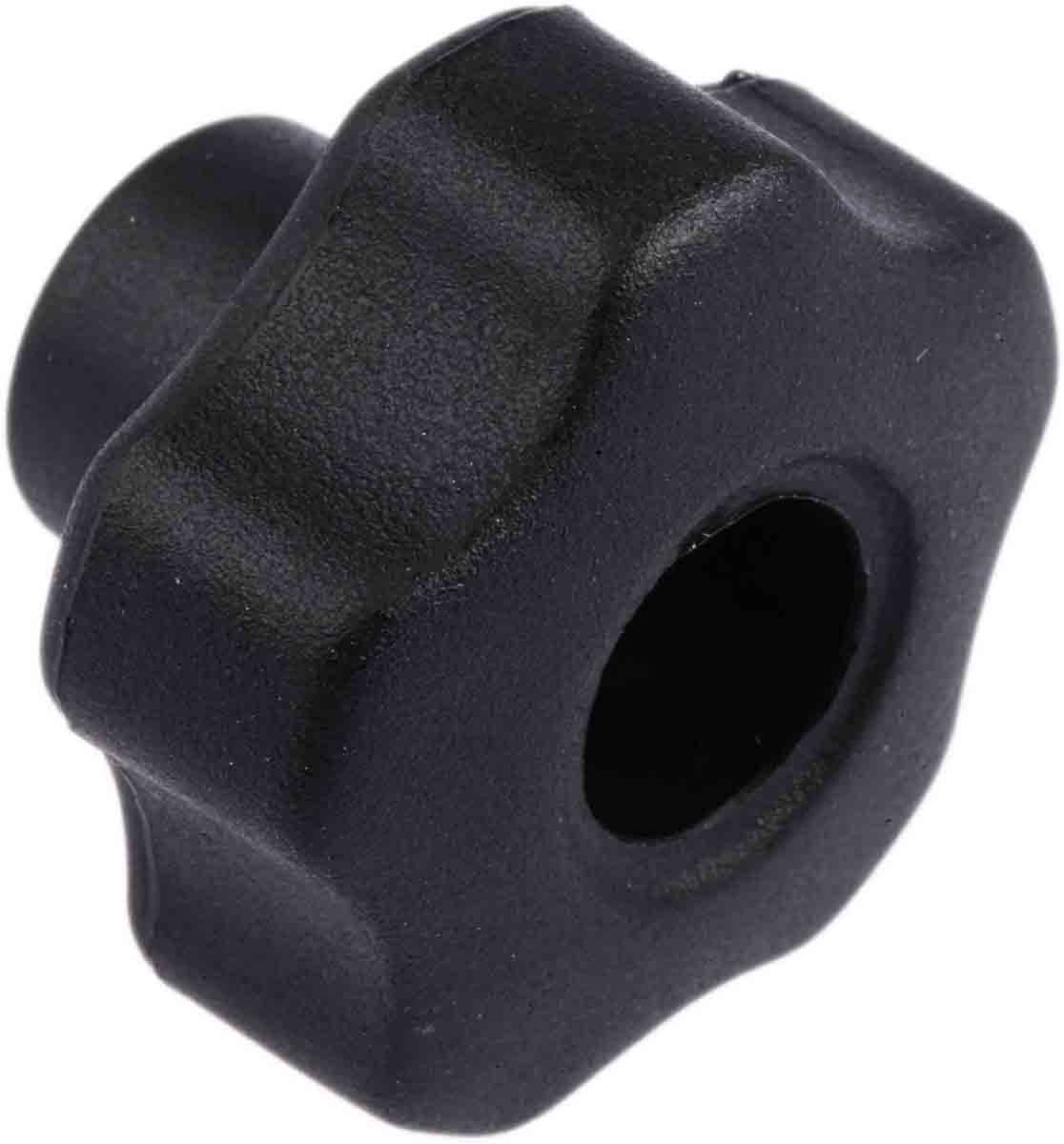 RS PRO Black Polypropylene Multiple Lobes Clamping Knob, M8, Threaded Through Hole