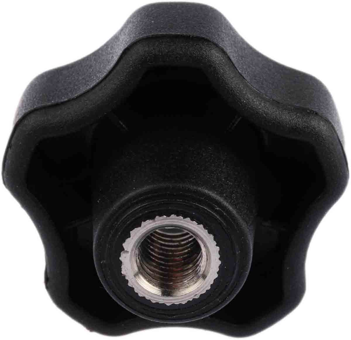 702-7677 RS PRO Black Polypropylene Multiple Lobes Clamping Knob, M8, Threaded Through Hole