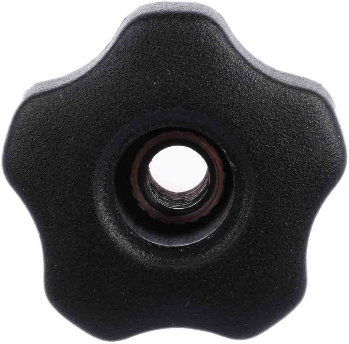702-7677 RS PRO Black Polypropylene Multiple Lobes Clamping Knob, M8, Threaded Through Hole