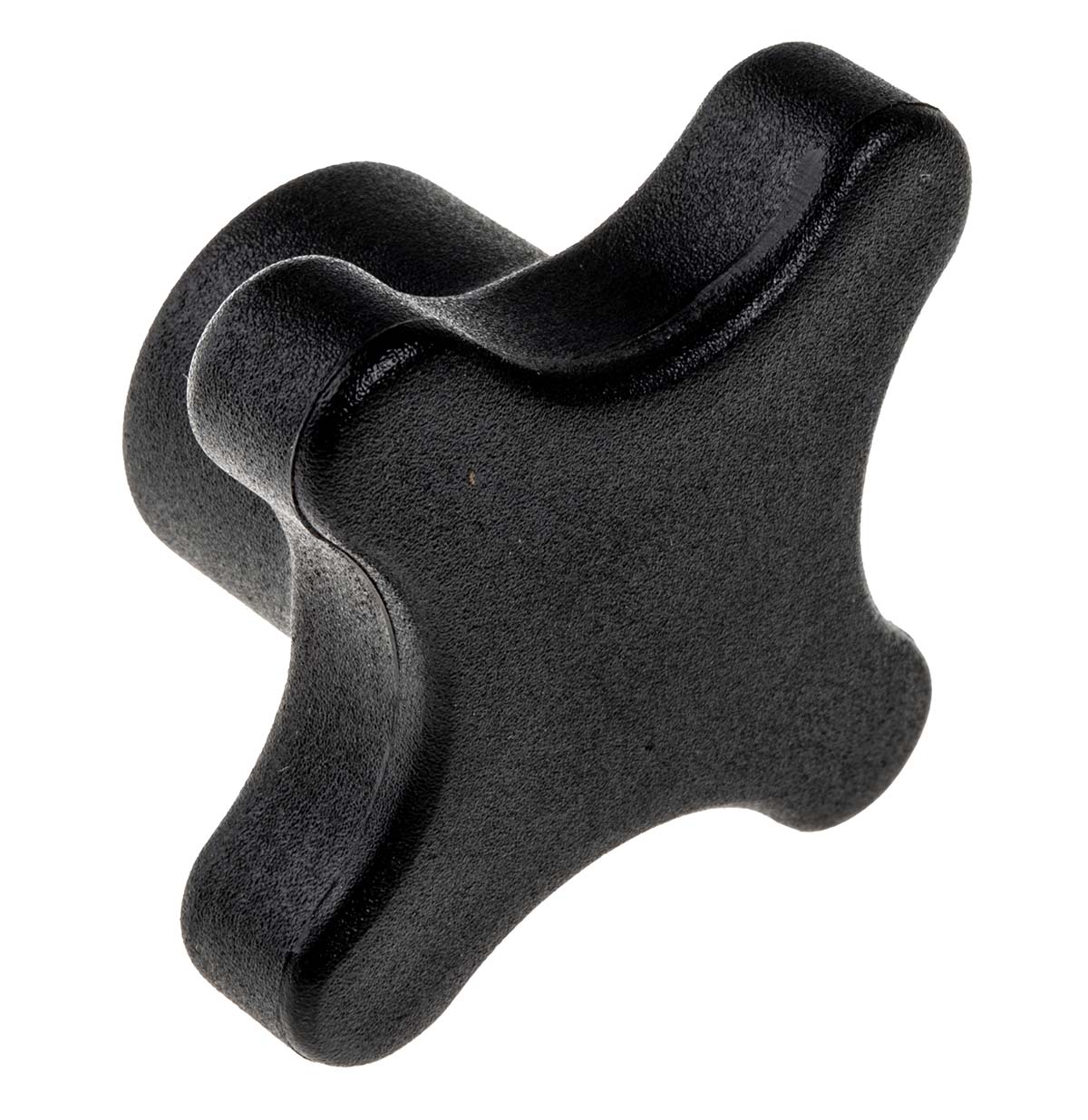 702-7759 RS PRO Black Polypropylene 4-Arm Clamping Knob, M10, Threaded Through Hole