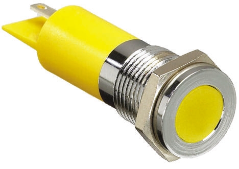 RS PRO Yellow Panel Mount Indicator, 220V ac, Solder Tab Termination, IP67