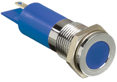 RS PRO Blue Panel Mount Indicator, 220V ac, Solder Tab Termination, IP67