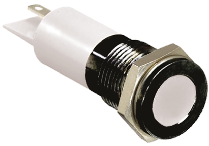 RS PRO White Panel Mount Indicator, 24V dc, Solder Tab Termination, IP67